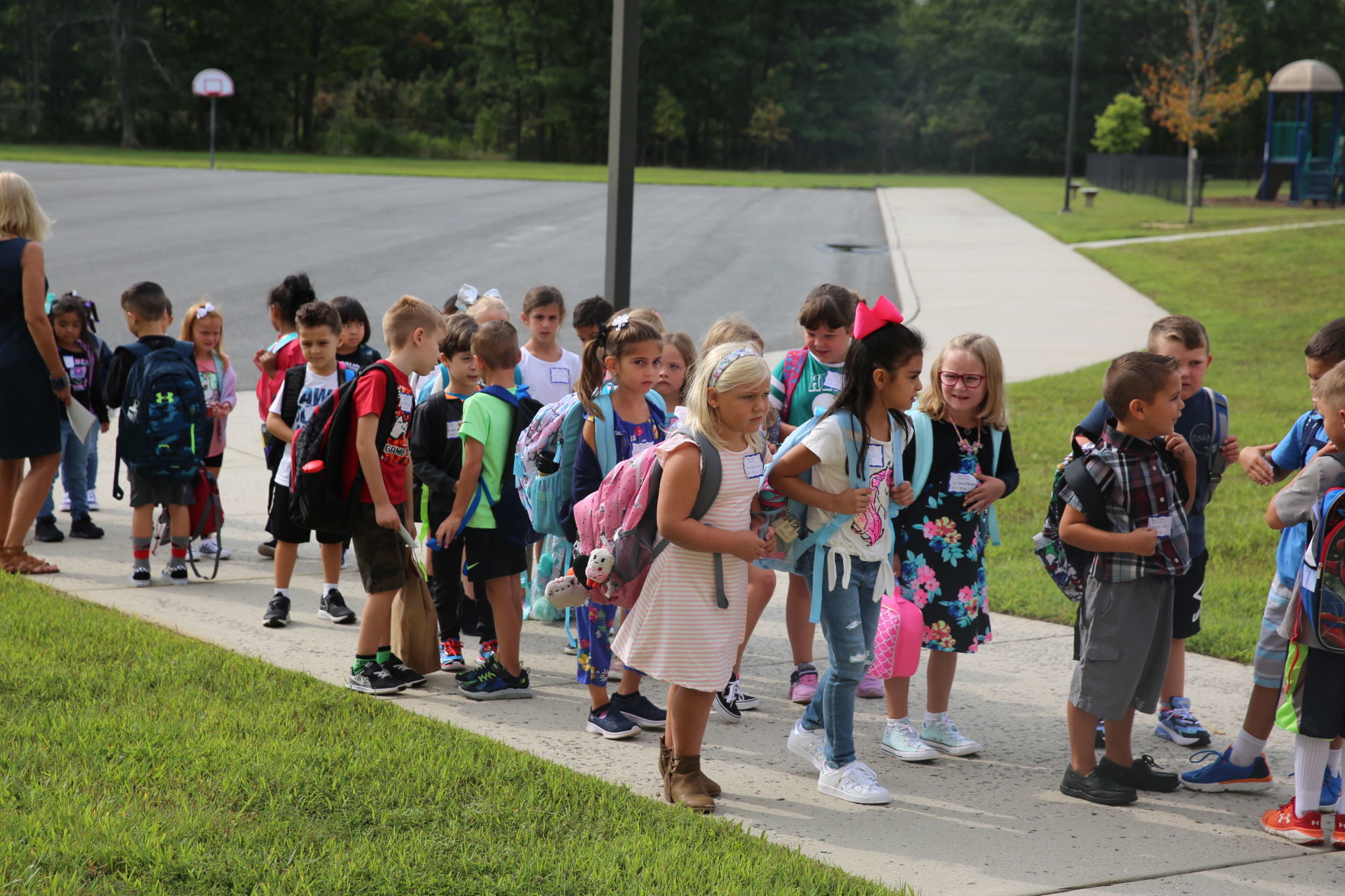 Egg Harbor Township students return for the first day of school Thursday, Sept. 5, 2019 at Slaybaugh Elementary School.